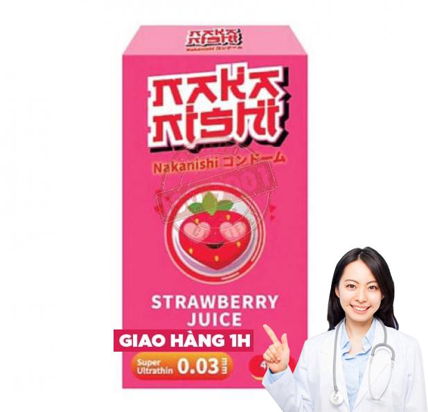  Đánh giá Bao cao su Nakanishi - Siêu mỏng 0.03mm - Hương dâu - Hộp 4 cái  mới nhất 