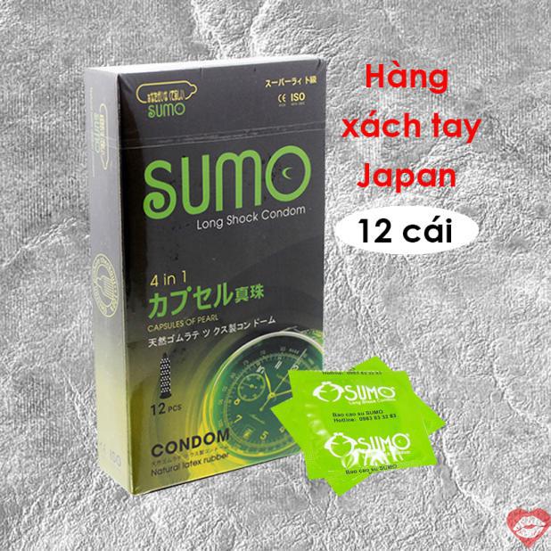 Bỏ sỉ Bao cao su Sumo long shock 4 in 1 gân gai hộp 12c shop bcs giá rẻ hàng xách tay 