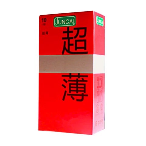 Bao cao su Juncai Red - Siêu mỏng nhiều gel bôi trơn - Hộp 10 cái