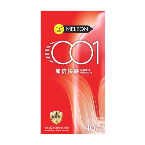 Bao cao su Meleon 001 Double Pleasure - Siêu mỏng nhiều gel bôi trơn - Hộp 10 cái