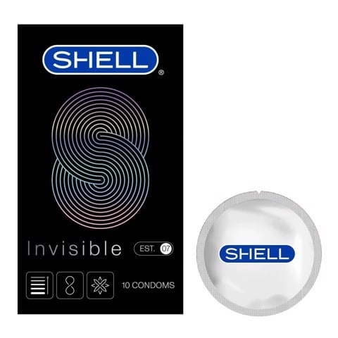 Bao cao su Shell Invisible - Siêu mỏng chống tuột kéo dài thời gian - Hộp 10 cái