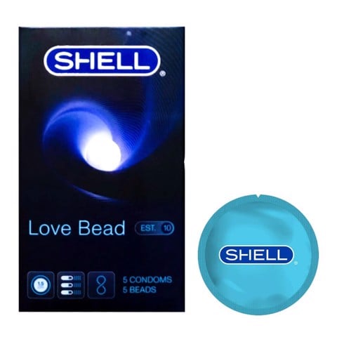 Bao cao su Shell Love Bead - Gân nổi kéo dài thời gian bi tăng 1.5cm - Hộp 5 cái