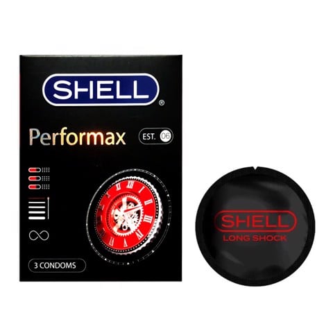 Bao cao su Shell Performax 6 in 1- Kéo dài thời gian - Hộp 3 cái