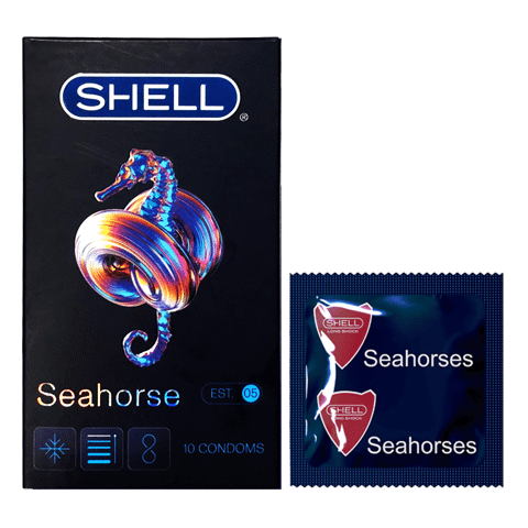 Bao cao su Shell Seahorse - Kéo dài thời gian - Hộp 10 cái