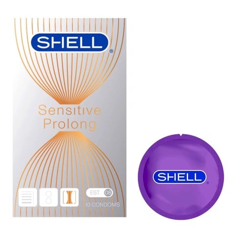 Bao cao su Shell Sensitive Prolong - Siêu mỏng 0.03mm kéo dài thời gian - Hộp 10 cái