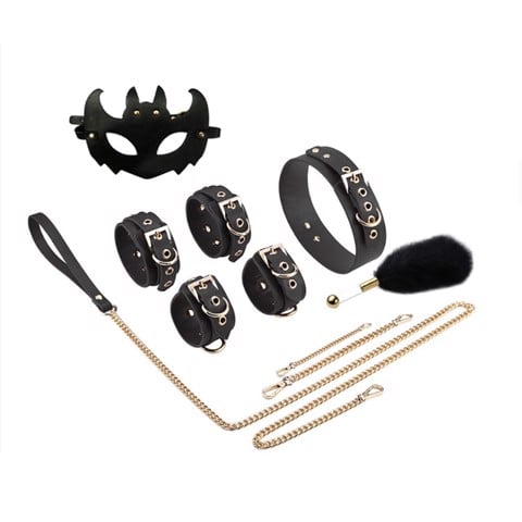 Bộ dụng cụ hỗ trợ tình dục BDSM giúp tăng khoái cảm màu đen - Bondage Kits 02