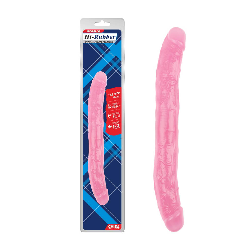 Dương vật giả 2 đầu Chisa Hi-Rubber 12.8 Inch Hồng