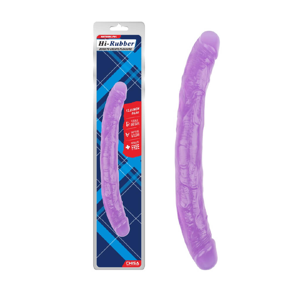 Dương vật giả 2 đầu Chisa Hi-Rubber 12.8 Inch Tím