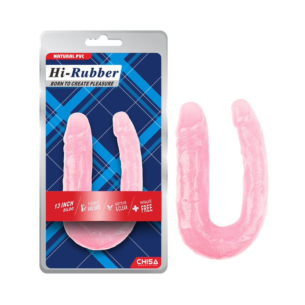Dương vật giả 2 đầu Chisa Hi-Rubber 13 Inch Hồng