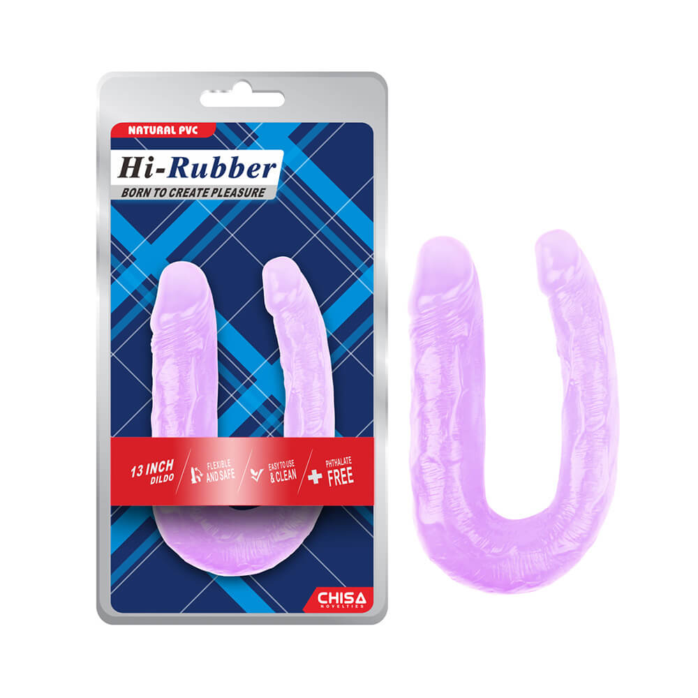 Dương vật giả 2 đầu Chisa Hi-Rubber 13 Inch Tím