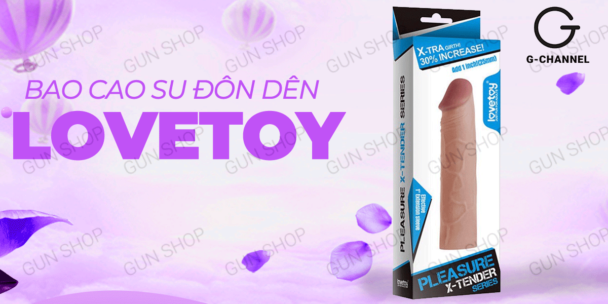Lovetoy Pleasure X-Tender tăng kích thước Bao cao su đôn dên