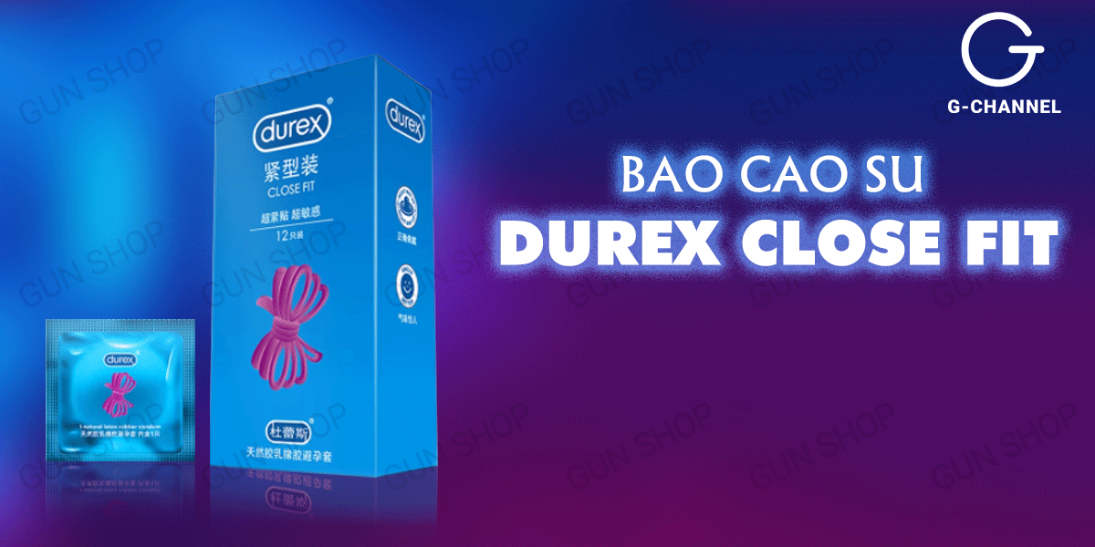 Bao cao su Durex Close Fit 49mm ôm vừa hộp 12 chiếc siêu mỏng