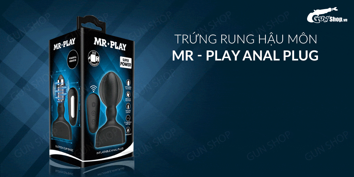 Trứng rung hậu môn 12 chế độ sạc siêu bền - Pretty Love Mr-Play