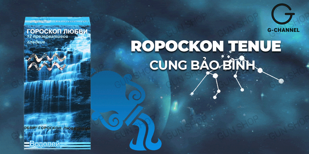 Bao cao su Ropockon mỏng 0.03mm hương dâu 12 cái Bảo Bình