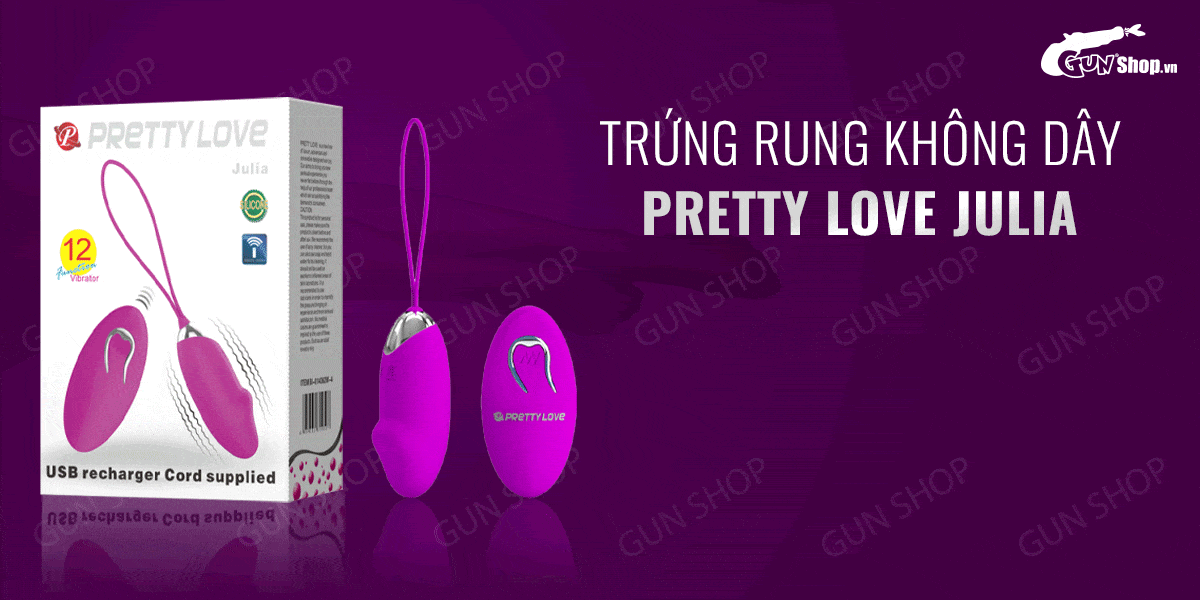 Trứng rung không dây Pretty Love Julia 12 chế độ rung sạc tiện lợi