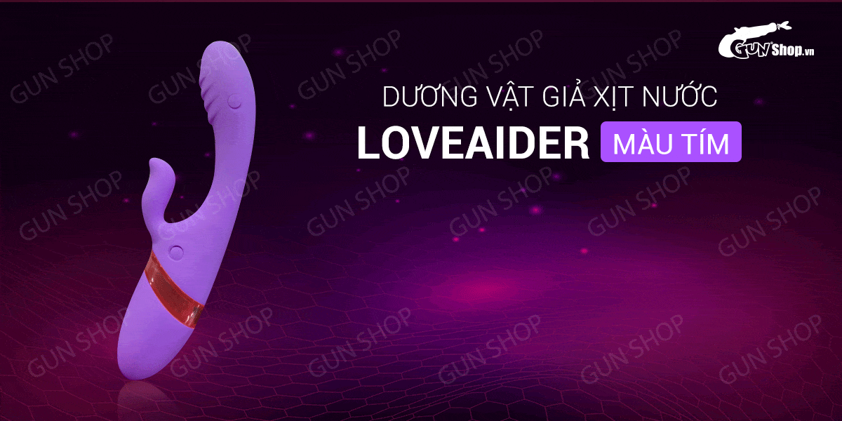 Dương vật giả màu tím 7 chế độ rung xịt nước Loveaider