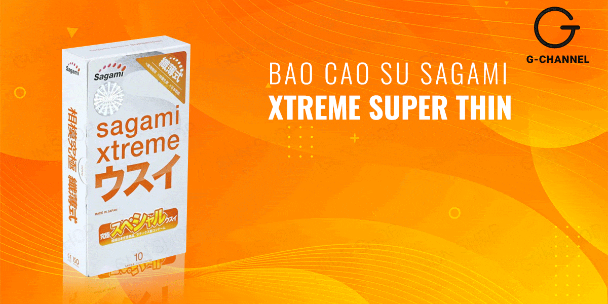 Bao cao su Sagami siêu mỏng Xtreme Super Thin hộp 10 cái