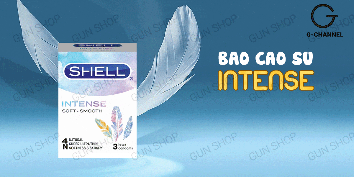 Shell Intense siêu mỏng 0.04mm hộp 3 cái an toàn thoải mái