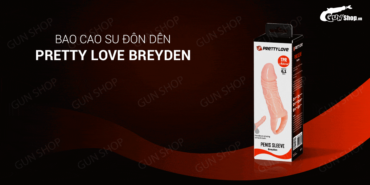 Bao cao su đôn dên Pretty Love Breyden kéo dài khoái cảm kích thích