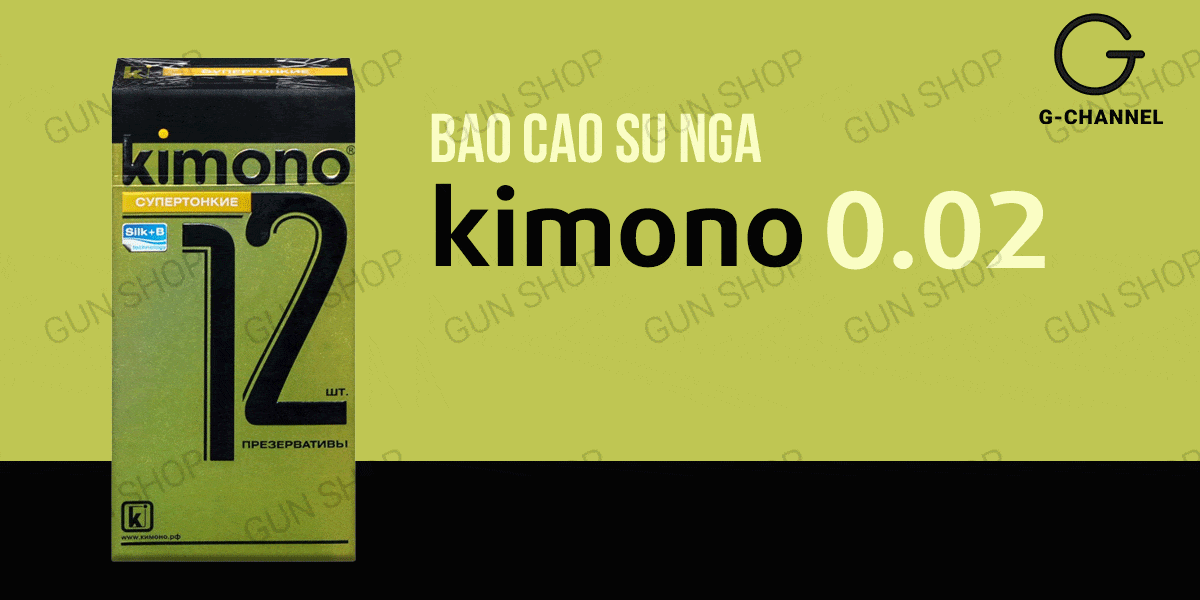 Kimono Vàng siêu mỏng 0.02mm an toàn BCS hộp 12 cái