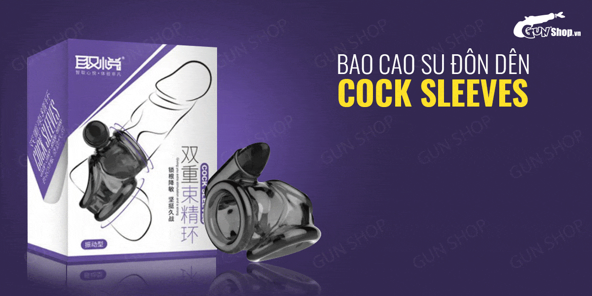 Bao cao su dương vật tăng kích thước Cock Sleeves rung mạnh