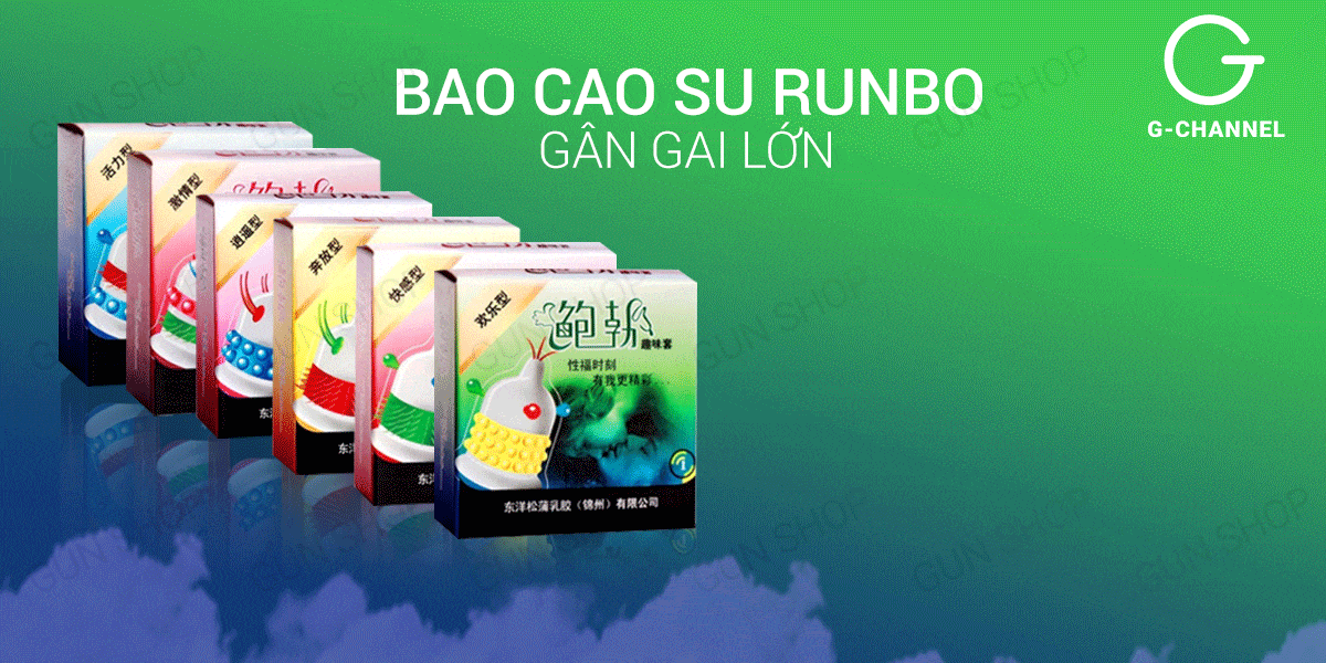 Bộ 3 hộp bao cao su Runbo gân gai lớn tăng khoái cảm