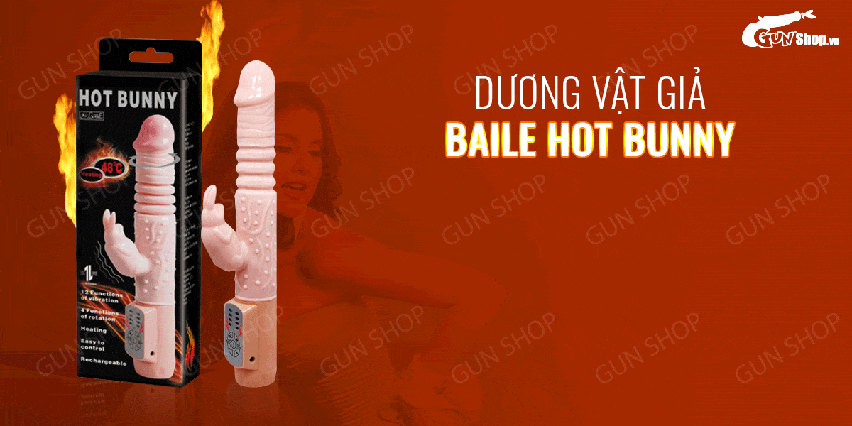 Dương vật giả Baile Hot Bunny rung thụt phát nhiệt, siêu mềm mại