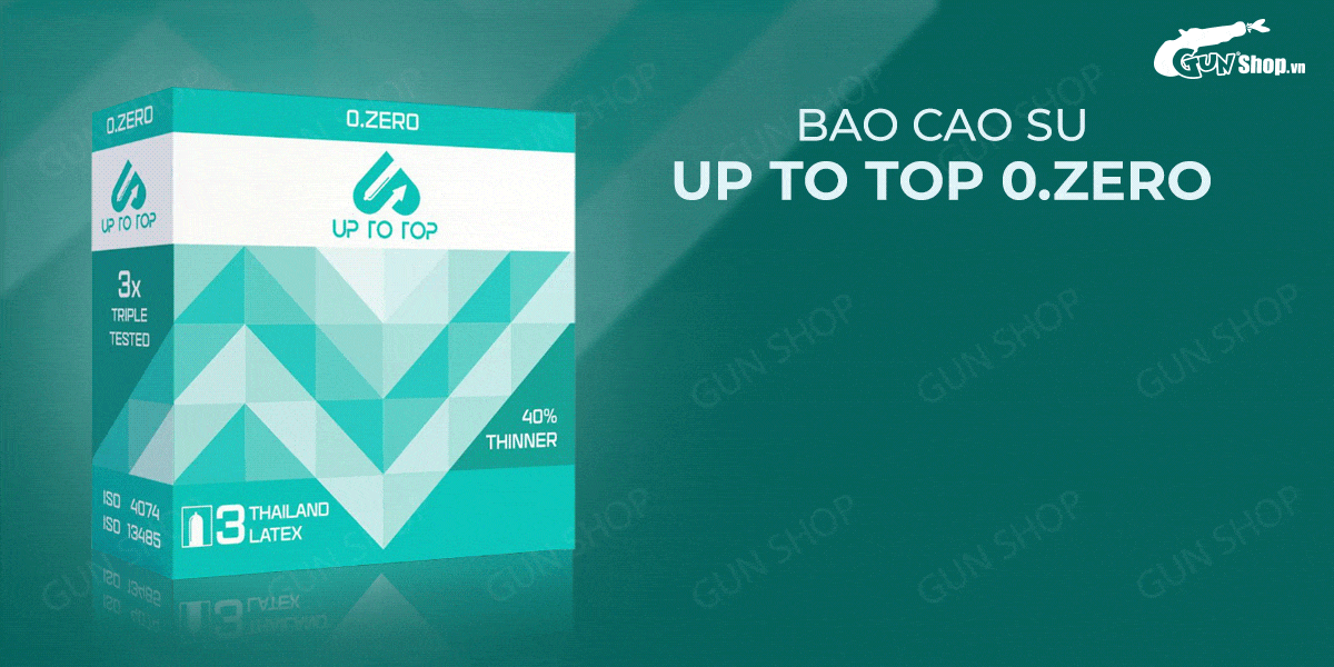 Bộ 2 Hộp Bao Cao Su Up To Top 0.Zero Siêu Mỏng, An Toàn Tối Ưu