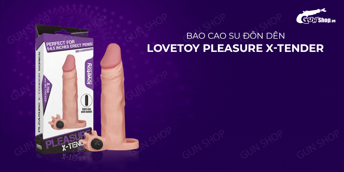 Bao cao su đôn dên kích thích Lovetoy Pleasure X-Tender rung mạnh