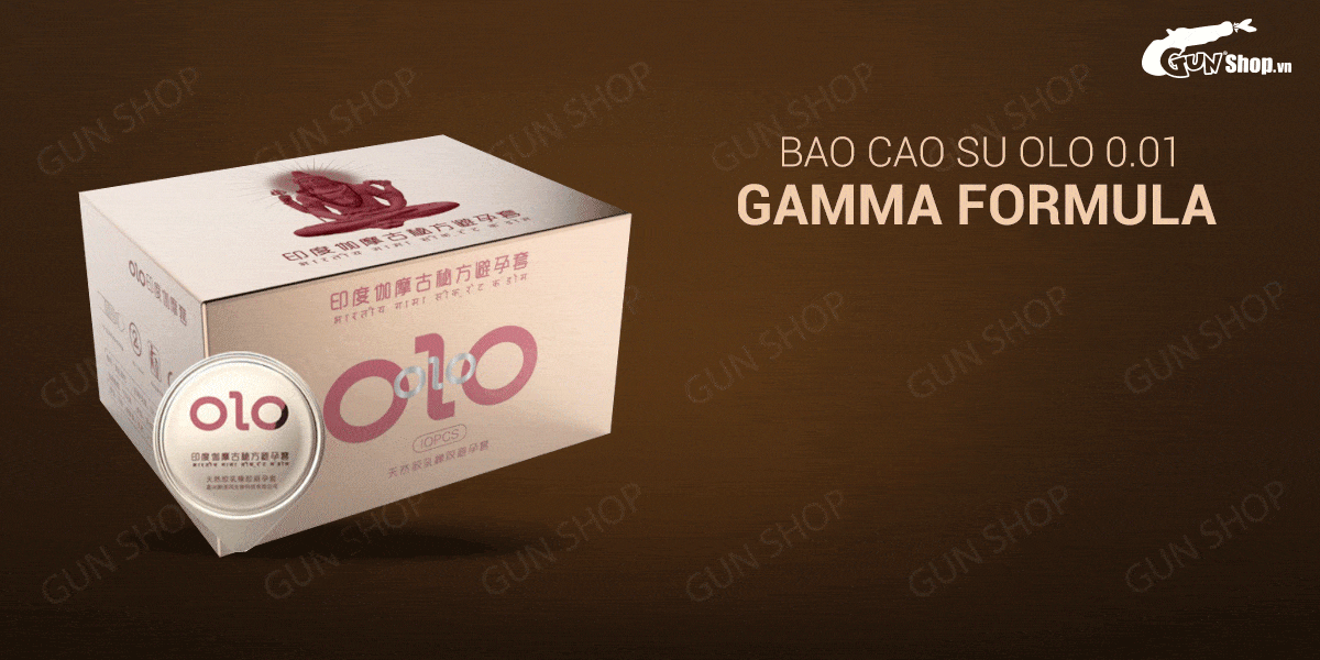 Bao cao su OLO 0.01 Gamma siêu mỏng kéo dài hưng phấn 10 cái