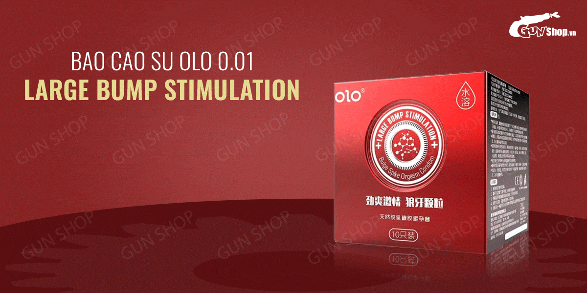 Bao cao su OLO 0.01 Large Bump siêu mỏng, nóng ấm vani, 10 cái