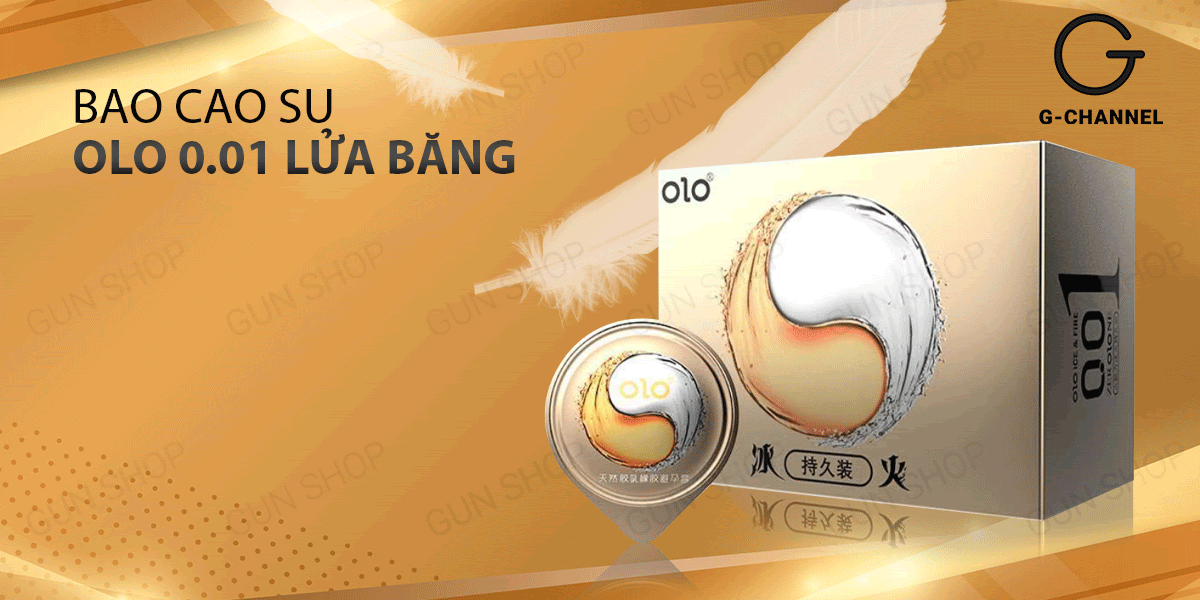 Bao cao su OLO 0.01 Lửa Băng siêu mỏng nóng lạnh kéo dài thời gian hộp 10