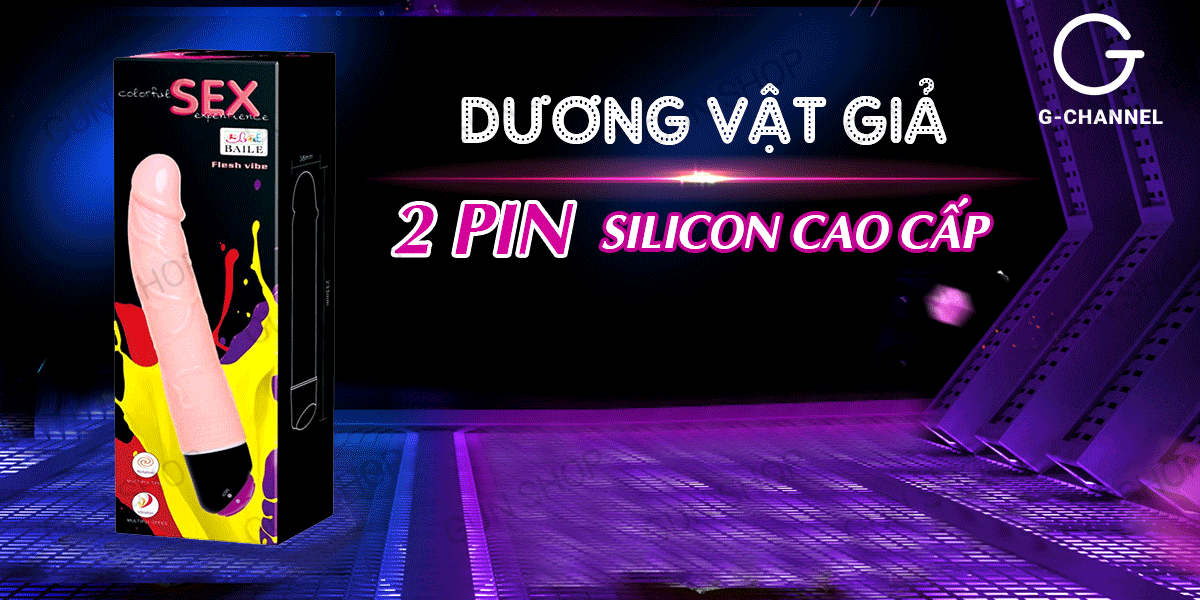 Dương vật giả silicon 2 pin Baile chất lượng tốt giá ưu đãi