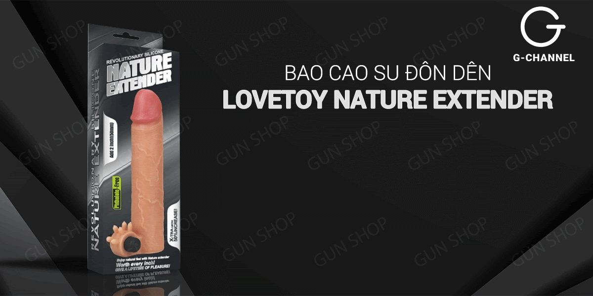 Kho sỉ Bao cao su đôn dên tăng kích thước rung tăng 38mm - Lovetoy Nature Extender  giá tốt