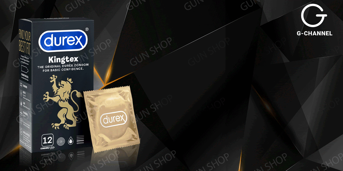 Bao cao su Durex Kingtex size nhỏ 49mm ôm sát hộp 12 cái chống tuột tăng khoái cảm