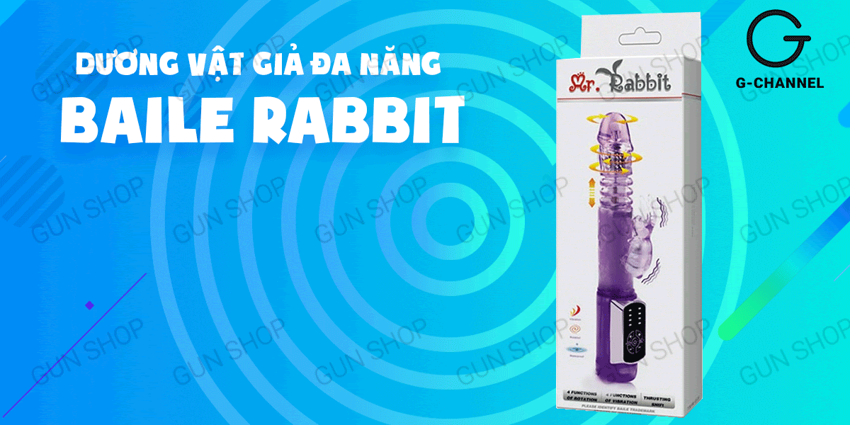 Đồ chơi tình dục Baile Rabbit đa năng 4 chế độ rung ngoáy pin