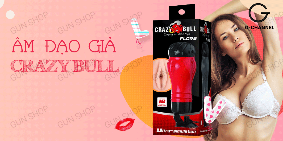 Âm đạo giả dính tường Baile Crazy Bull Red 12 chế độ rung