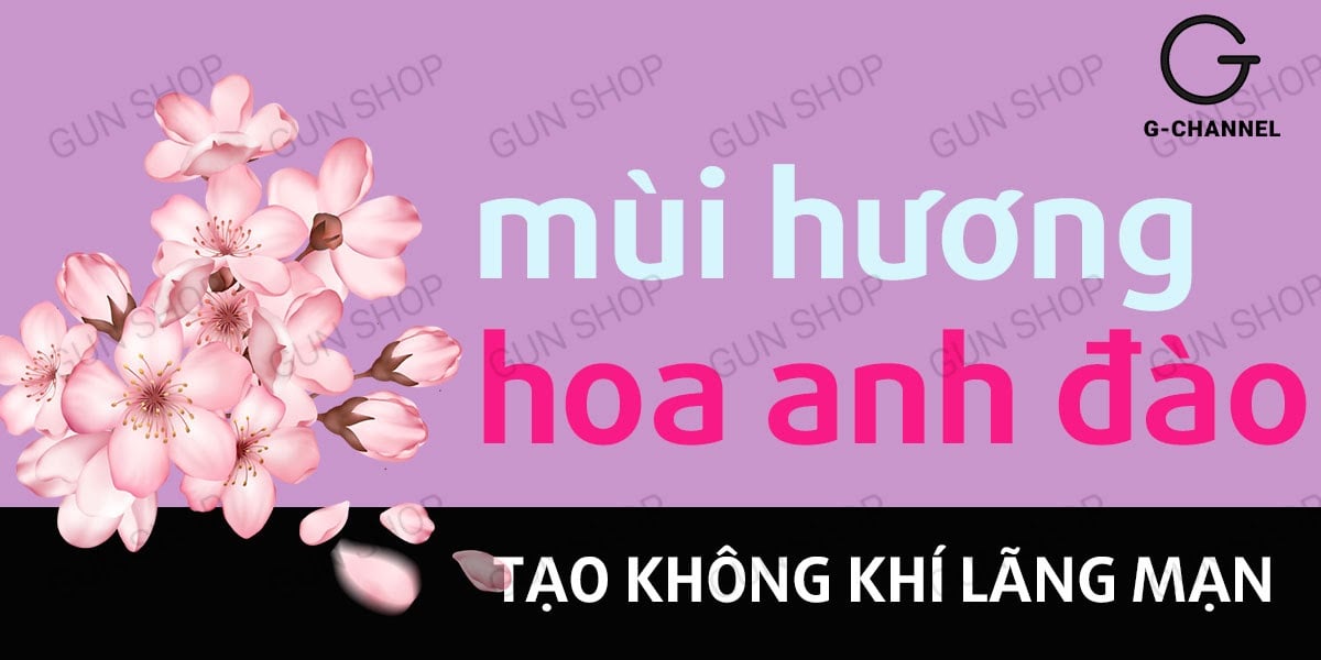 Bao cao su Kimono Hồng mỏng 0.03mm hương anh đào an toàn 12 cái