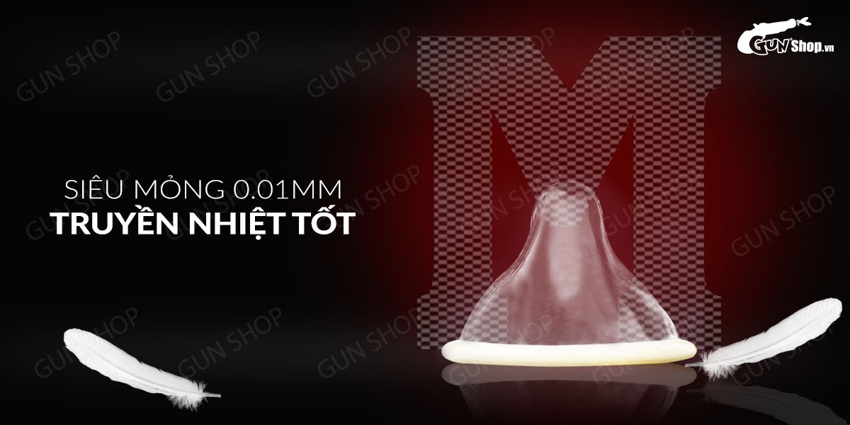 Bao cao su Muaisi 0.01 trắng siêu mỏng hộp 10 cái cảm giác thật nhất