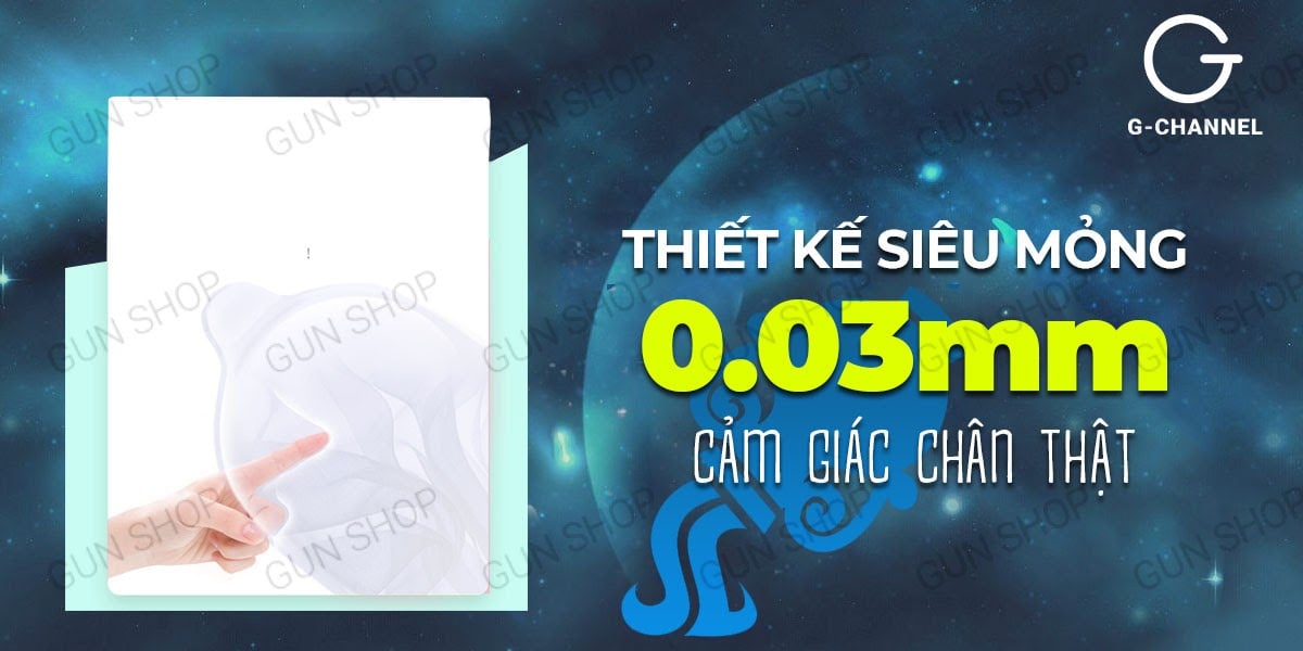 Bao cao su Ropockon mỏng 0.03mm hương dâu 12 cái Bảo Bình