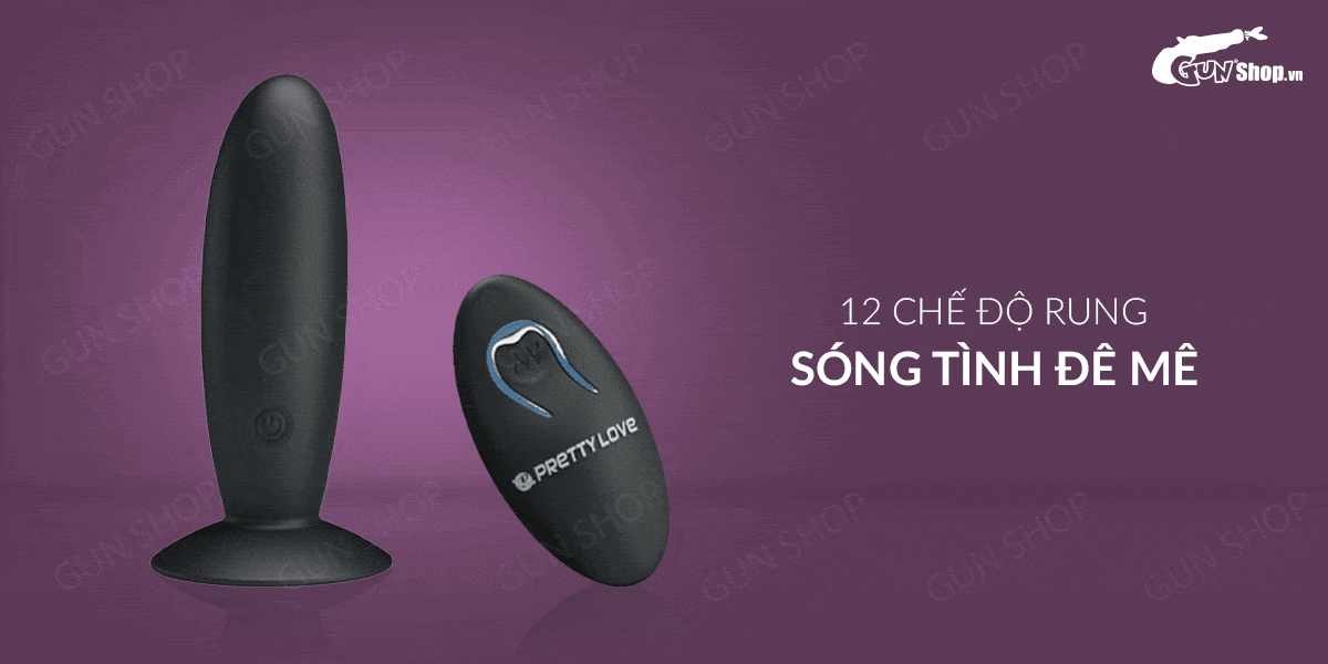 Que rung hậu môn 12 chế độ rung điều khiển sạc pin cực khoái
