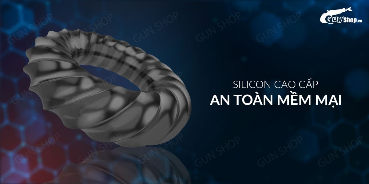 Vòng Đeo Dương Vật Cock Ring Đen 3D Kéo Dài Thời Gian Xuất Tinh