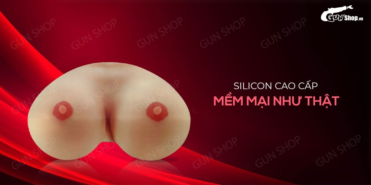 Ngực giả silicon trần kèm trứng rung đôi pin tiện lợi Joko