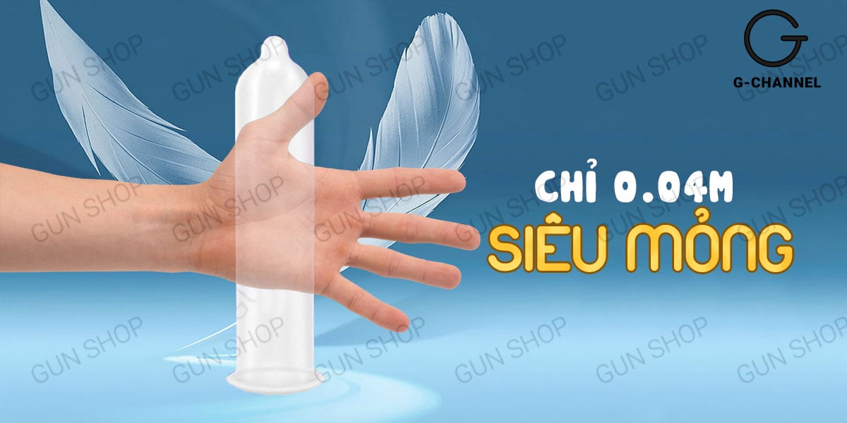 Shell Intense siêu mỏng 0.04mm hộp 3 cái an toàn thoải mái