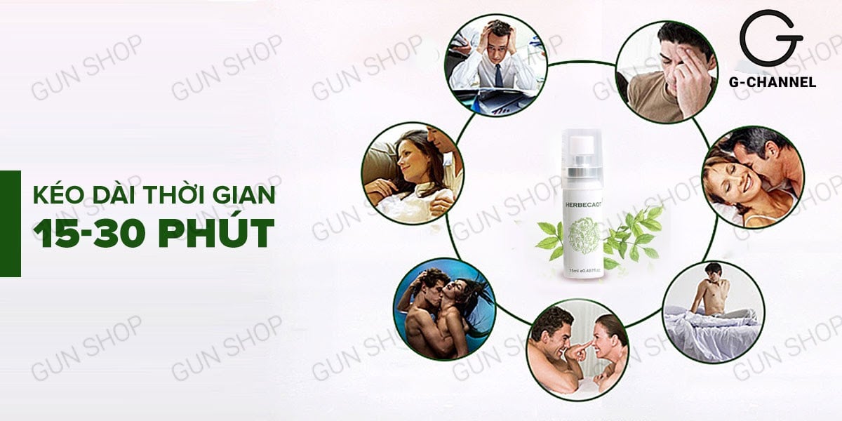 Herbecaot Đài Loan 15ml xịt kéo dài thời gian siêu hiệu quả