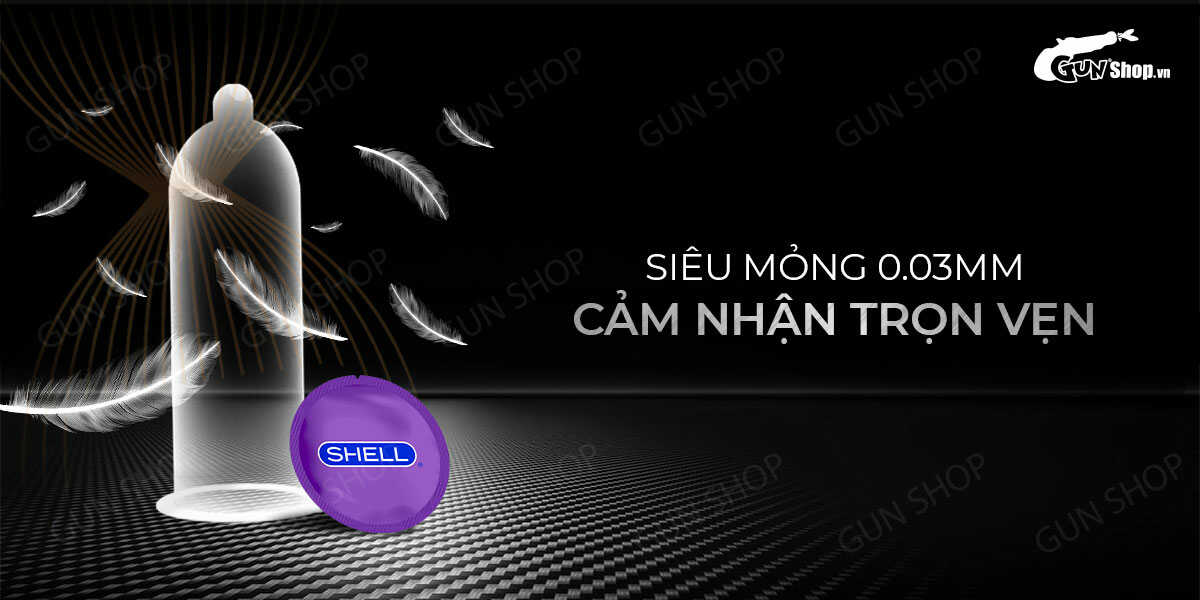 Bao cao su Shell Sensitive Prolong siêu mỏng kéo dài thời gian hộp 10 cái