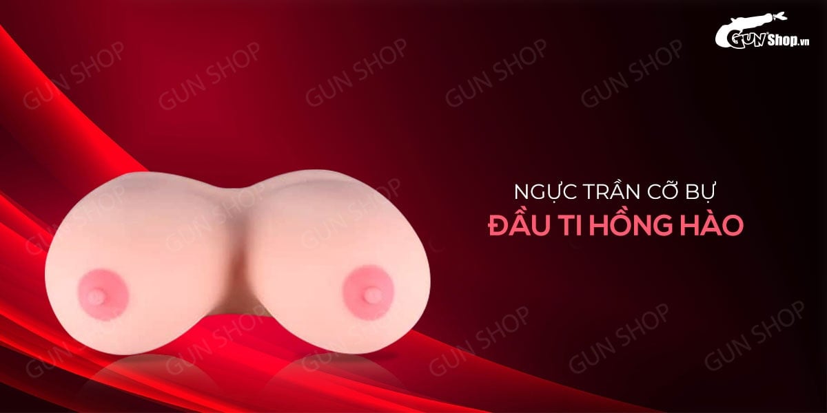 Ngực giả silicon trần kèm trứng rung đôi pin tiện lợi Joko
