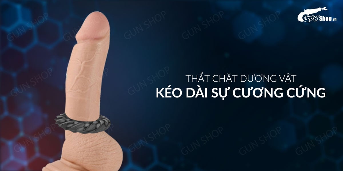 Vòng Đeo Dương Vật Cock Ring Đen 3D Kéo Dài Thời Gian Xuất Tinh