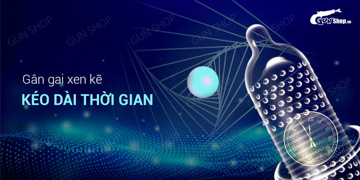 Bao cao su Shell Love Bead gân nổi tăng khoái cảm kéo dài 1.5cm hộp 5