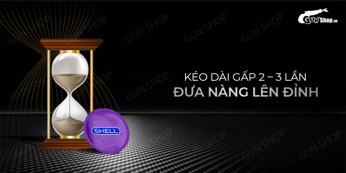 Bao cao su Shell Sensitive Prolong siêu mỏng kéo dài thời gian hộp 10 cái